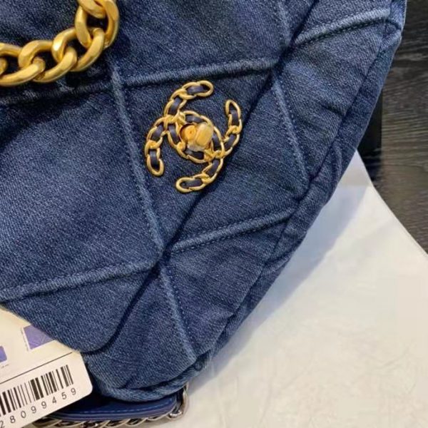 Chanel Women Chanel 19 Wallet On Chain Denim Blue (12)