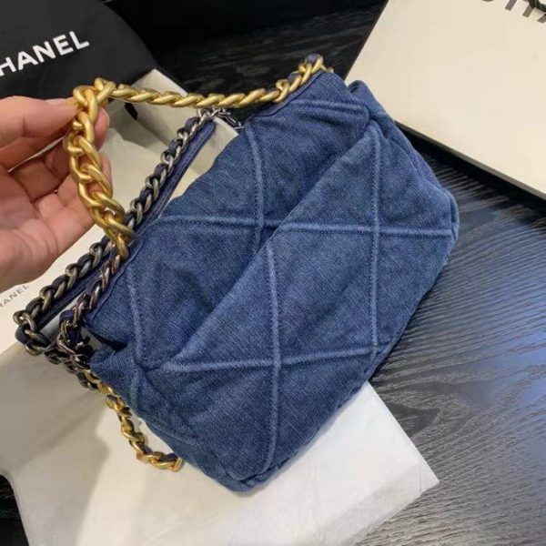 Chanel Women Chanel 19 Wallet On Chain Denim Blue (13)
