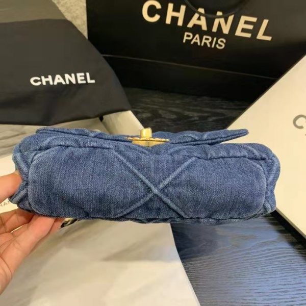 Chanel Women Chanel 19 Wallet On Chain Denim Blue (14)
