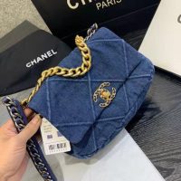 Chanel Women Chanel 19 Wallet On Chain Denim Blue