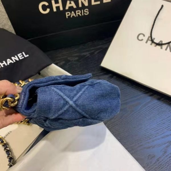 Chanel Women Chanel 19 Wallet On Chain Denim Blue (17)