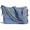 Chanel Women Chanel's Gabrielle Small Hobo Bag Denim Calfskin-Blue
