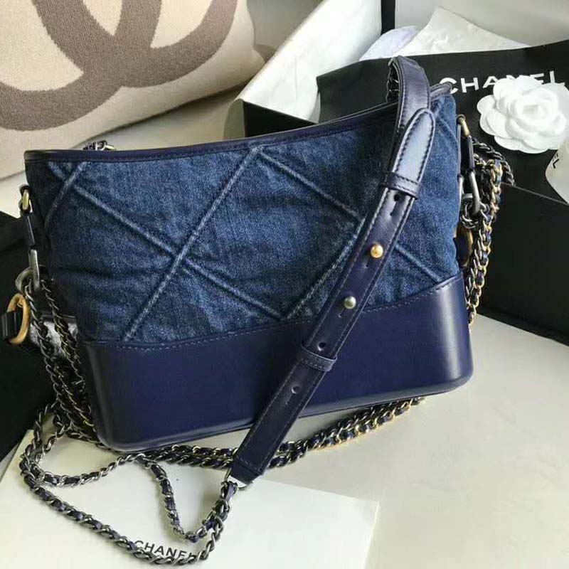 Brands-Hub.ru - Chanel Women Chanel's Gabrielle Small Hobo Bag Denim  Calfskin-Blue  hobo-bag-denim-calfskin-blue/