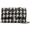 Chanel Women Classic Handbag in Tweed & Gold-Tone Metal-Black