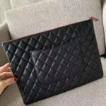 Chanel Women Classic Large Pouch in Grained Calfskin Leather-Black - Imagen 7