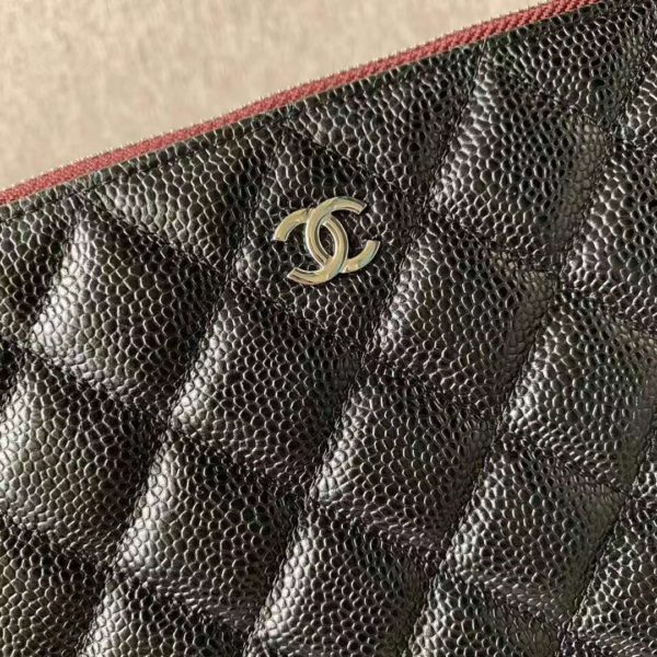 Chanel Women Classic Large Pouch in Grained Calfskin Leather-Black (3)