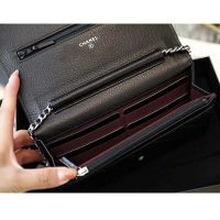 Chanel Women Classic Wallet On Chain in Lambskin Leather-Black