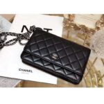 Chanel Women Classic Wallet On Chain Lambskin Leather-Black - Image 3