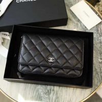 Chanel Women Classic Wallet On Chain in Lambskin Leather-Black