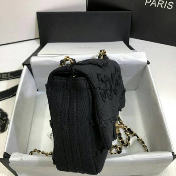 Chanel Women Flap Bag Denim & Gold-Tone Metal-Black (5)