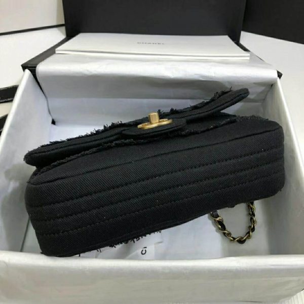 Chanel Women Flap Bag Denim & Gold-Tone Metal-Black (6)
