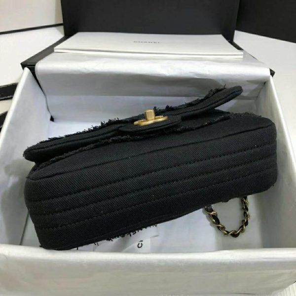 Chanel Women Flap Bag Denim & Gold-Tone Metal-Black (6)