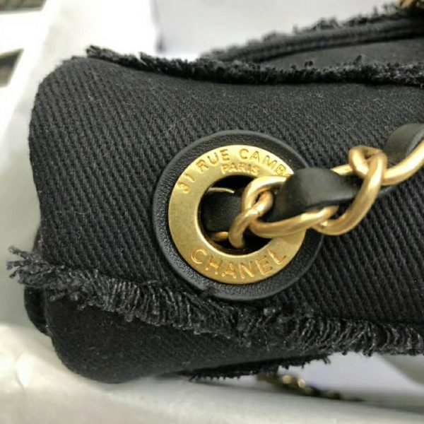 Chanel Women Flap Bag Denim & Gold-Tone Metal-Black (7)