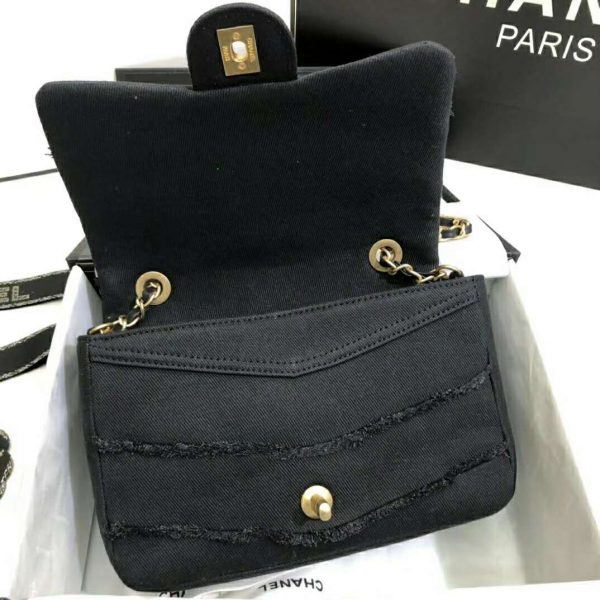 Chanel Women Flap Bag Denim & Gold-Tone Metal-Black (8)