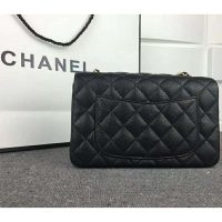 Chanel Women Flap Bag Grained Calfskin & Gold-Tone Metal-Black