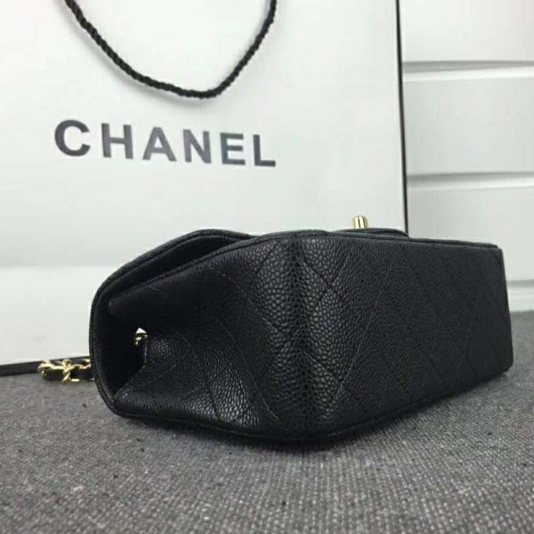 Chanel Women Flap Bag Grained Calfskin & Gold-Tone Metal-Black (5)