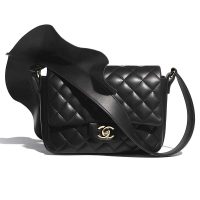 Chanel Women Flap Bag Lambskin Calfskin & Gold-Tone Metal-Grey