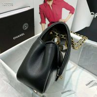 Chanel Women Flap Bag Lambskin Leather Gold-Tone Metal-Black