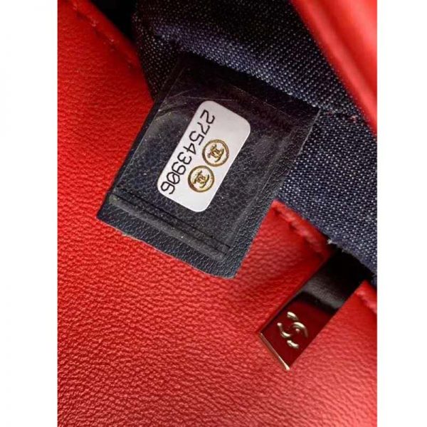 Chanel Women Flap Bag Lambskin Resin & Gold-Tone Metal-Red (2)