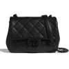 Chanel Women Flap Bag in Grained Calfskin Leather-Black
