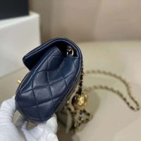 Chanel Women Flap Bag in Lambskin Leather-Navy