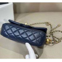 Chanel Women Flap Bag in Lambskin Leather-Navy