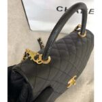 Chanel Women Flap Bag with Top Handle in Grained Calfskin-Black - Imagen 8