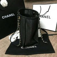 Chanel Women Large Shopping Bag in Mixed Fibers-Black