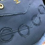 Chanel Women Shopping Bag Denim & Gold-Tone Metal Navy Blue – Image 9