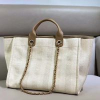 Chanel Women Shopping Bag in Mixed Fibers-Beige