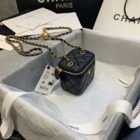 Chanel Women Small Classic Box with Chain in Lambskin-Black