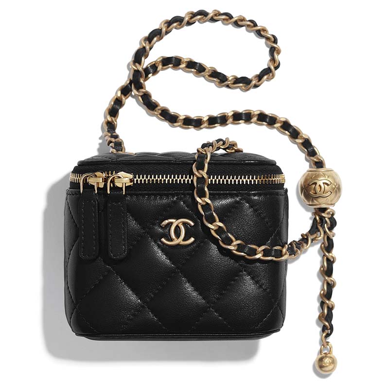 Chanel Women Small Classic Box with Chain in Lambskin-Black - LULUX
