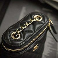 Chanel Women Small Mini Vanity with Classic Chain Lambskin-Black