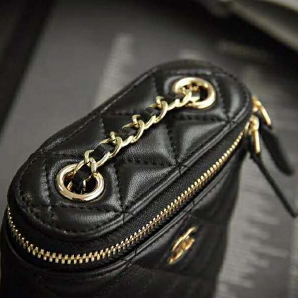 Chanel Women Small Mini Vanity with Classic Chain Lambskin-Black (10)
