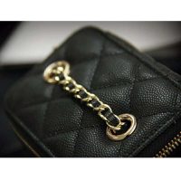 Chanel Women Small Vanity with Classic Chain Grained Calfskin Leather