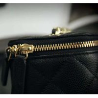 Chanel Women Small Vanity with Classic Chain Grained Calfskin Leather