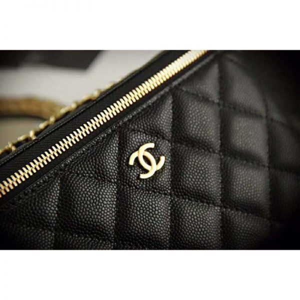Chanel Women Small Vanity with Classic Chain Grained Calfskin Leather (9)
