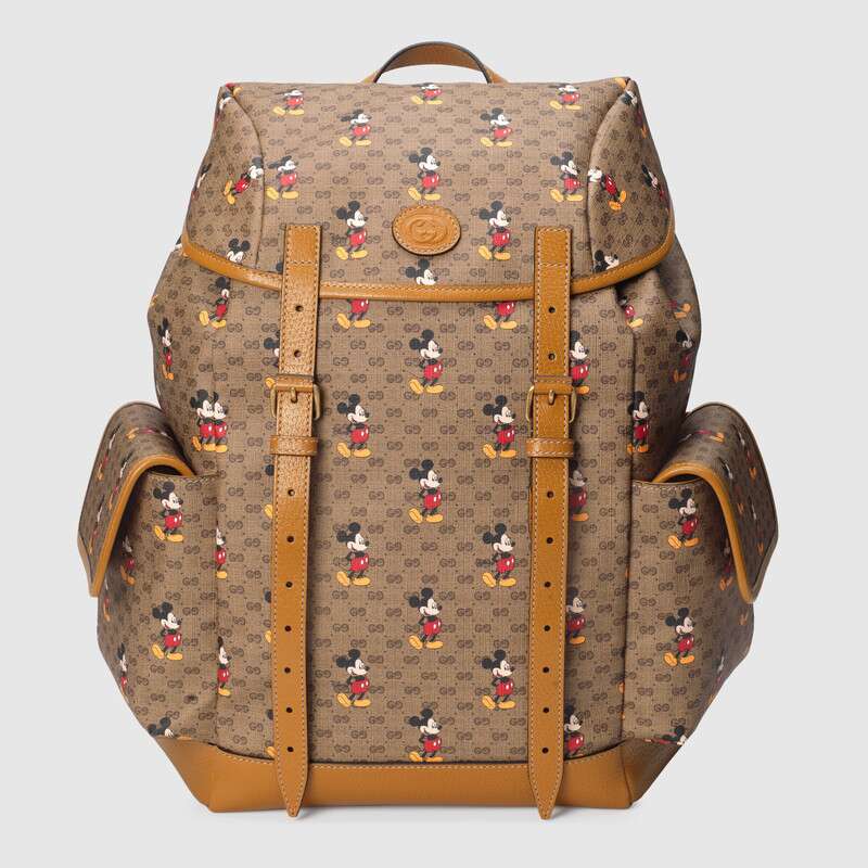 GG Unisex Disney x Gucci Medium Backpack Beige/Ebony - LULUX
