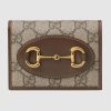 Gucci GG Unisex Gucci 1955 Horsebit Card Case Wallet Supreme Canvas