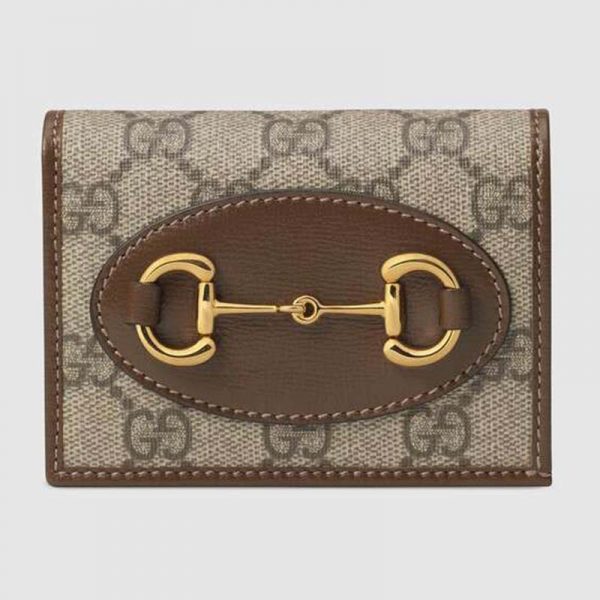 Gucci GG Unisex Gucci 1955 Horsebit Card Case Wallet Supreme Canvas