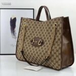 Gucci GG Unisex Gucci 1955 Horsebit Large Tote Bag-Brown - Image 3
