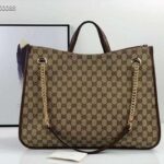 Gucci GG Unisex Gucci 1955 Horsebit Large Tote Bag-Brown - Image 4