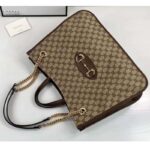 Gucci GG Unisex Gucci 1955 Horsebit Large Tote Bag-Brown - Image 2