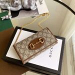 Gucci GG Unisex Gucci 1955 Horsebit Wallet with Chain-Brown - Bild 9