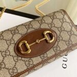 Gucci GG Unisex Gucci 1955 Horsebit Wallet with Chain-Brown - Bild 13
