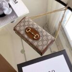 Gucci GG Unisex Gucci 1955 Horsebit Wallet with Chain-Brown - Bild 3