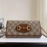 Gucci GG Unisex Gucci 1955 Horsebit Wallet with Chain-Brown - Bild 2