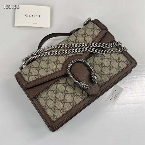Gucci GG Women Dionysus GG Top Handle Bag Beige Supreme Canvas (10)