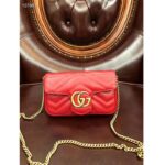 Gucci GG Women GG Marmont Matelassé Leather Super Mini Bag-Red - Image 3