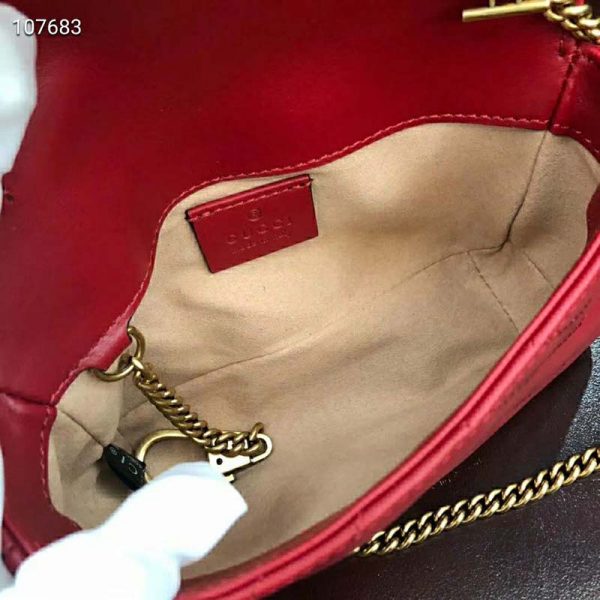 Gucci GG Women GG Marmont Matelassé Leather Super Mini Bag-Red (8)